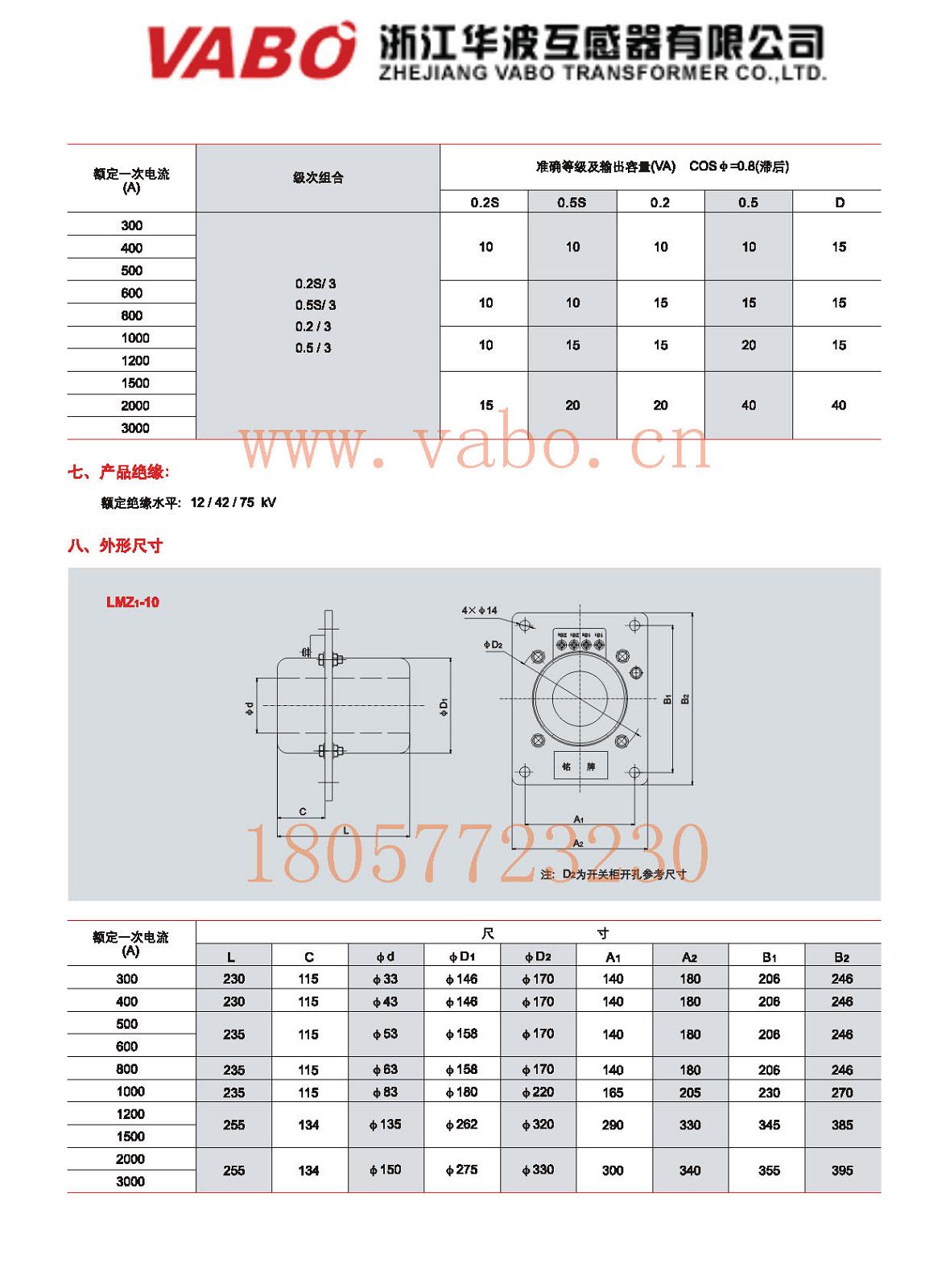 LMZ(J)1-10,LMZ1-10Q, 戶內(nèi)全封閉穿墻母線式電流互感器