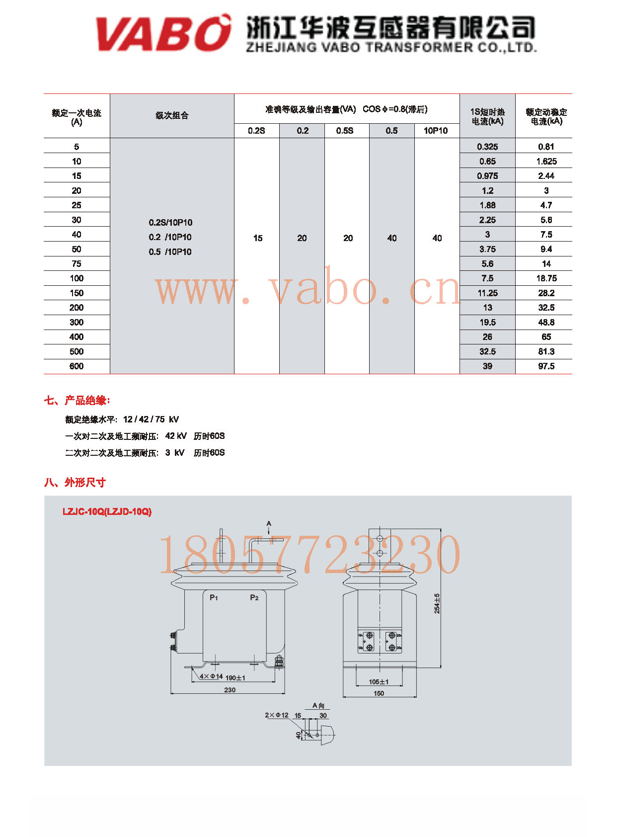 LZJ(C)-10Q，LZJD-10Q户内全封闭全工况干式电流互感器