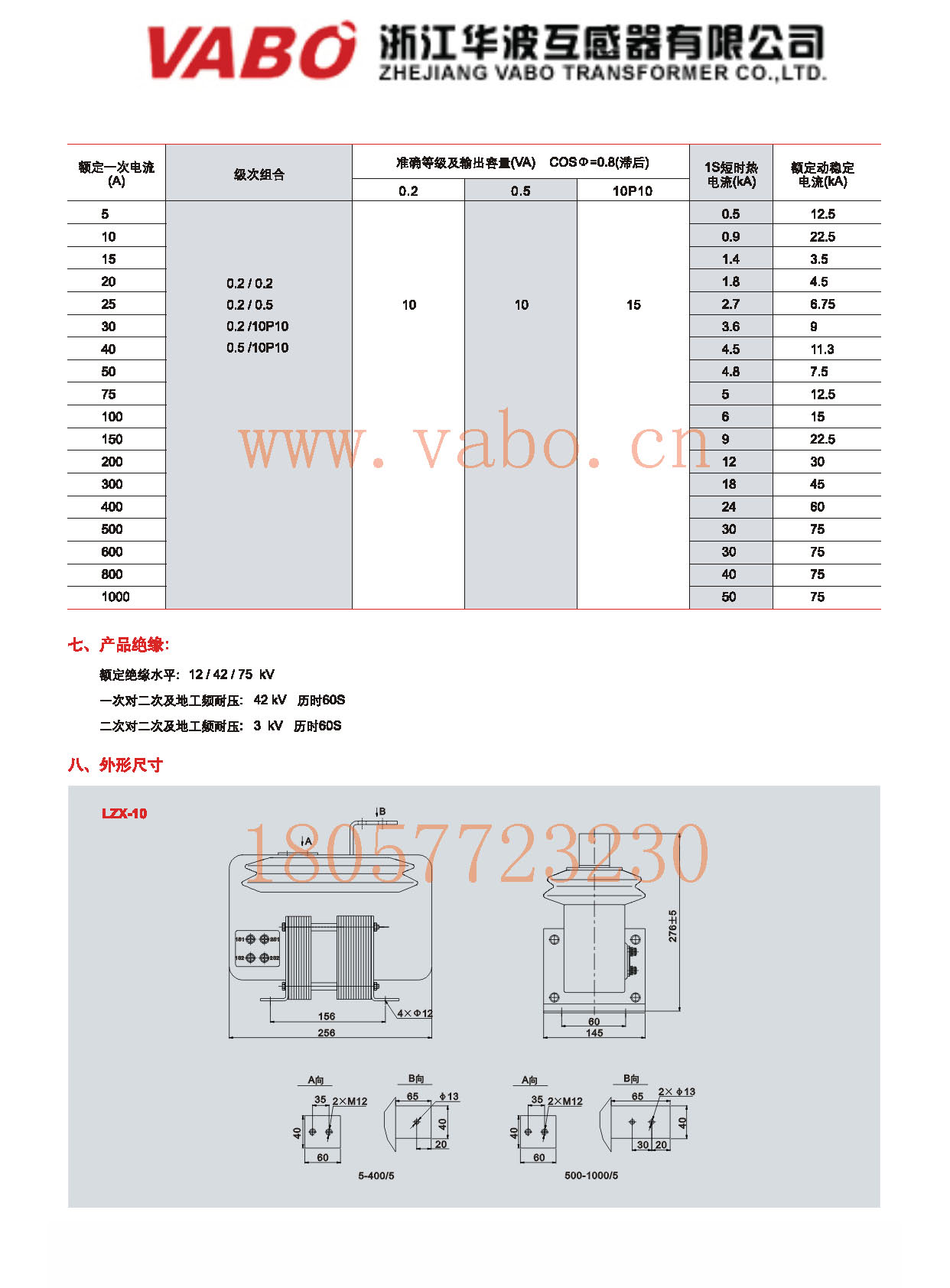 LZX-10、LZX-10Q 干式电流互感器