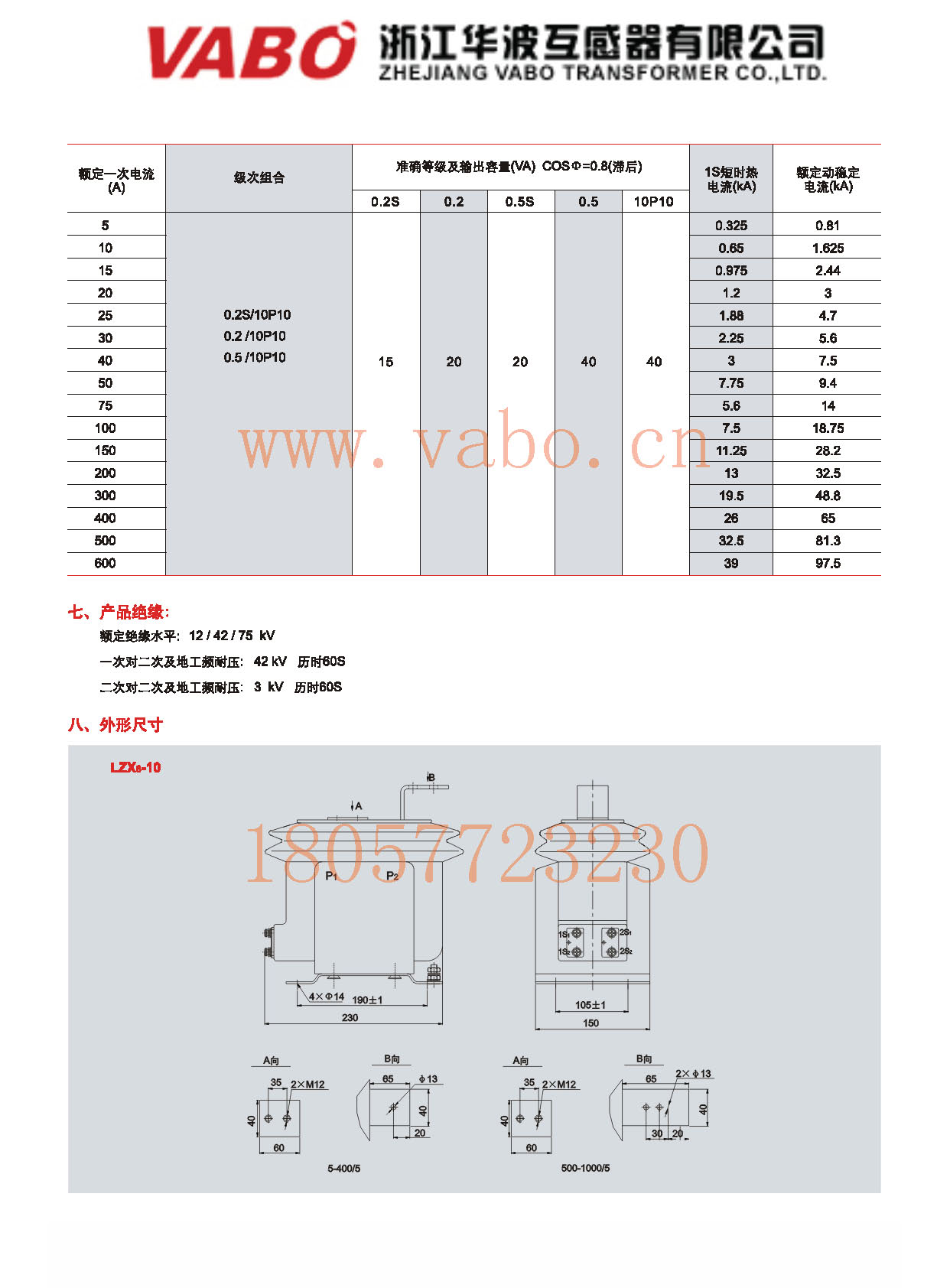 LZX8-10 戶內全封閉全工況干式電流互感器