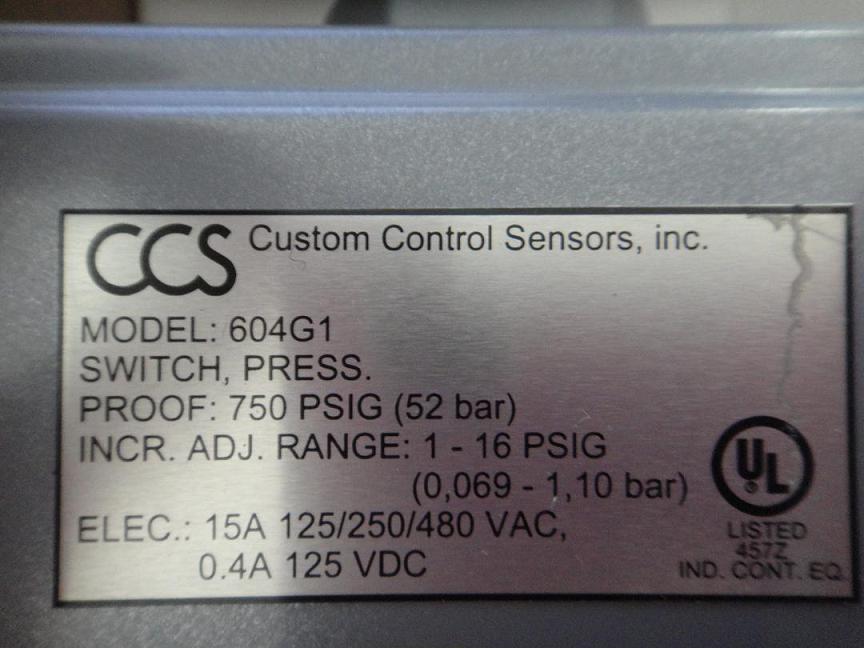 美國CCS壓力開關604G1