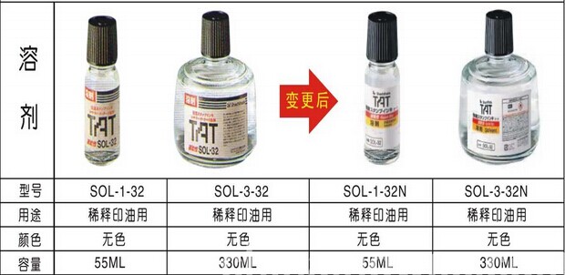 供应旗牌SOL-1-32稀释剂 稀释印油用TAT溶剂