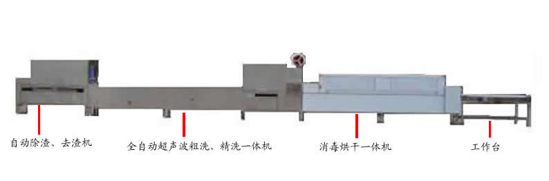 全自动清洗xd烘干流水线 