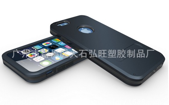 iphone5、5s TPU+PC 三合一支架套