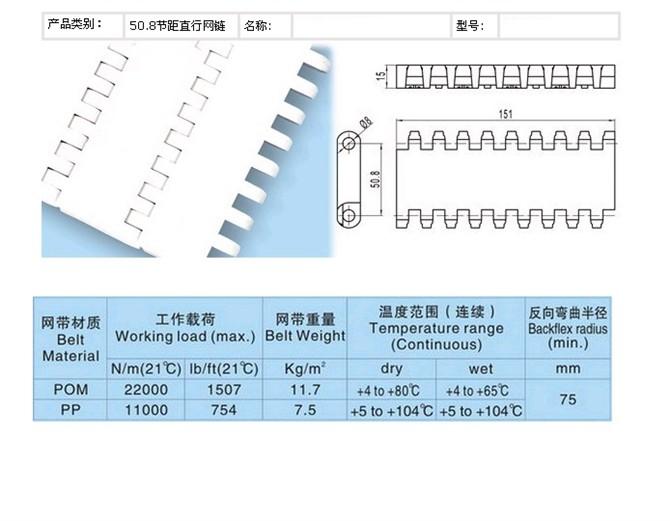 OPB平板塑料網帶