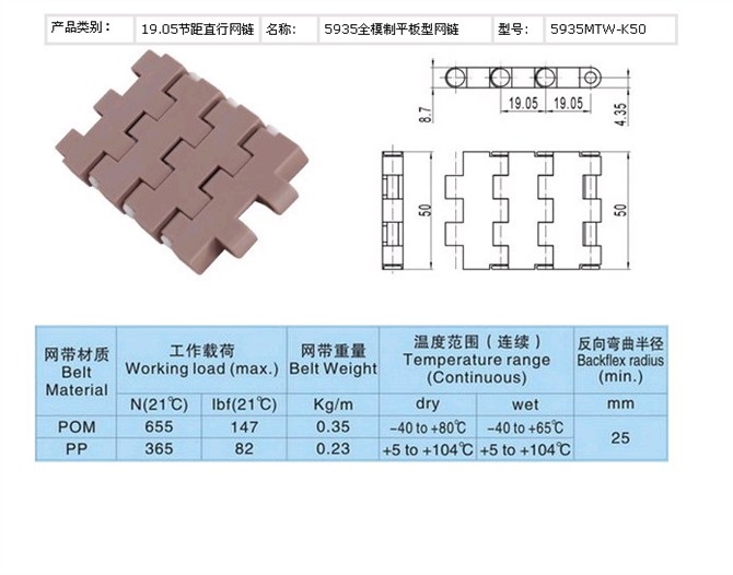 5935    40寬塑料網(wǎng)帶