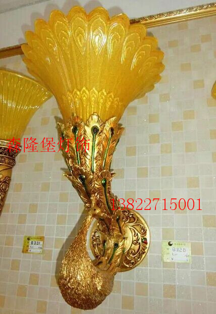復古鳳尾樹脂壁燈酒店客廳燈工程鳳尾壁燈原始圖片3