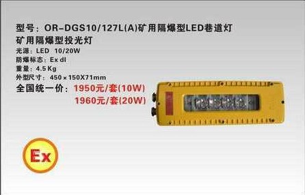 海洋王DGS10/127L(A)礦用隔爆型LED巷道燈