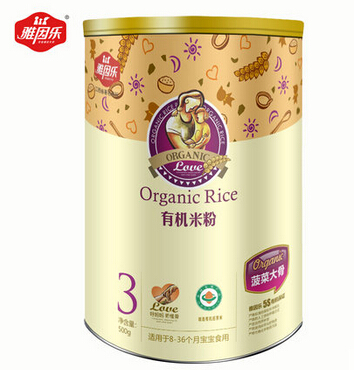 雅因樂嬰幼兒輔食 菠菜大骨營養(yǎng)有機米粉3段500g