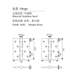 不锈钢合页系列